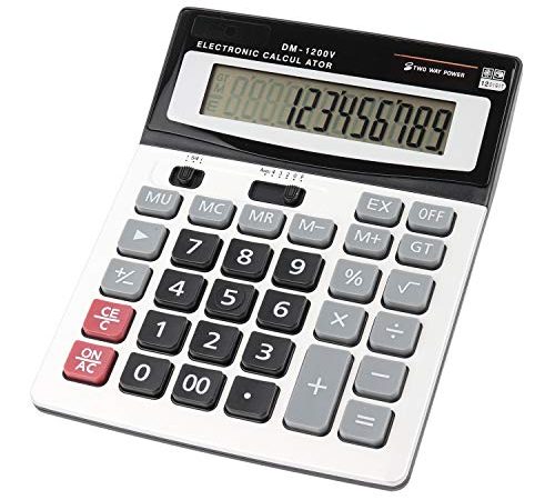 HIHUHEN Calculatrice de Bureau à 12 Chiffres, Fonction Standard d'affaires Calculateur de Bureau (1 x Calculator)