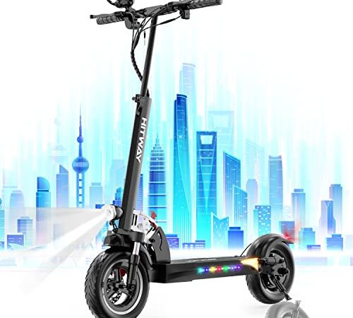 HITWAY Trottinette Électrique 10" pour Adultes, 800W Moteur Scooter Électrique Pliable, 3 Modes de Vitesse, Vitesse Maximum 40KM/H, avec écran LCD Intelligent