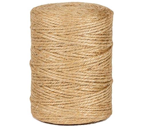 La Cordeline CJN37 Ficelle Jute teinte naturelle 200 m, sans odeur, pour bricolage, jardinage, entretien, emballage, arts créatifs