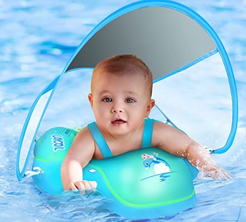 LAYCOL Bouee Bebe Anneau de Bain Bébé Bouee Piscine Enfant Nouveau Bouée Bébé de 3 à 36 Mois(Bleu, L)