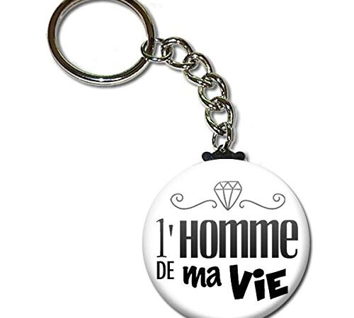 L'homme de ma Vie Porte Clés Chaînette 3,8 centimètres Idée Cadeau Accessoire Saint Valentin Homme Chéri Noël Anniversaire