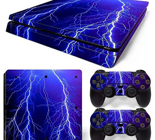 Mcbazel Pattern Series Decals Vinyl Skin Sticker for PS4 Slim (Blue Thunder)