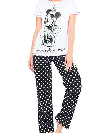 Minnie Mouse - Ensemble De Pyjamas - Minnie Mouse - Femme, Blanc/Noir, S