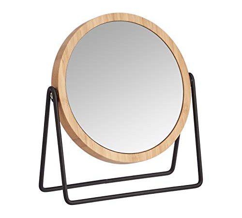 Miroir grossissant sur pied, cerclé de bambou - x1/x5 Amazon Basics.