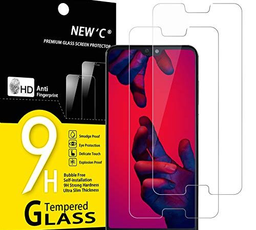 NEW'C Lot de 2, Verre Trempé pour Huawei P20 Pro, Film Protection écran sans Bulles d'air Ultra Résistant (0,33mm HD Ultra Transparent) Dureté 9H Glass