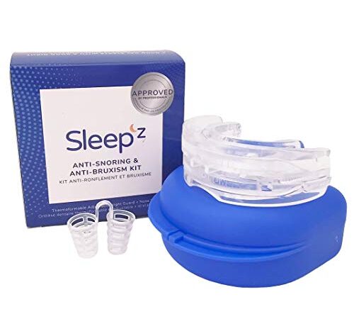 Orthese Anti Ronflement Efficace Sleep'Z, Dispositifs Anti-Ronflement Apnee du Sommeil, Appareil Anti Ronflement incluant 4 Dilatateur Nasal, Gouttière Anti Ronflement, Kit Anti Ronflement