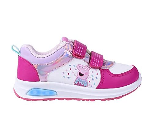 Peppa Pig Baskets pour Filles, Chaussures de Sport pour Fille, Design Chaussures Lumineuses pour Filles, Baskets Légères, Tailles EU 23 à 28 (Rose, Numeric_28)