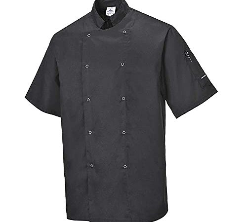 Portwest Veste de cuisine Cumbria, Couleur: Noire, Taille: L, C733BKRL