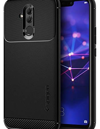 Spigen Coque Huawei Mate 20 Lite, Coque Mate 20 Lite [Rugged Armor] Anti-Choc, Résistante, Souple, Fibre de Carbone, Air Cushion, Coque Etui Housse pour Coque Huawei Mate 20 Lite - Noir