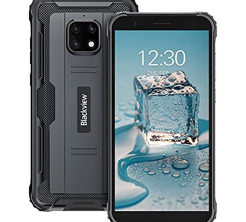 Telephone Portable Incassable, Blackview® BV4900 Pro Smartphone Débloqué 4G (4Go+64Go, SD 128Go, Batterie 5580mAh, Octa-Core, 13MP+5MP, 5.7" Smartphone Etanche Android 10) GPS/NFC/Face ID/FM/Gyroscope