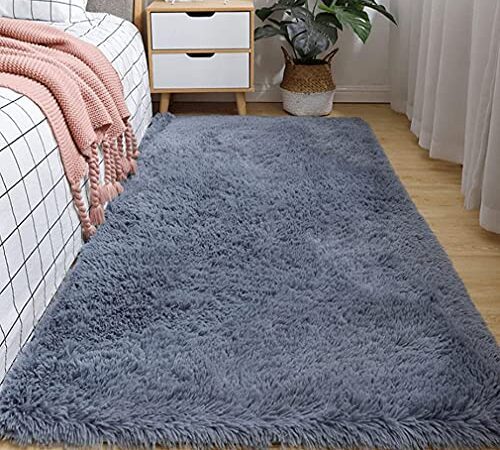 Txyk – Tapis d'intérieur Ultra Doux et Moderne pour Salon, Chambre d'enfant, décoration d'intérieur, 60 x 120 cm (Gris)