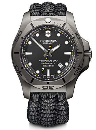 Victorinox Hommes I.N.O.X. Professional Diver Titanium - Montre Suisse avec Quartz analogique/Titane/Paracord 241812