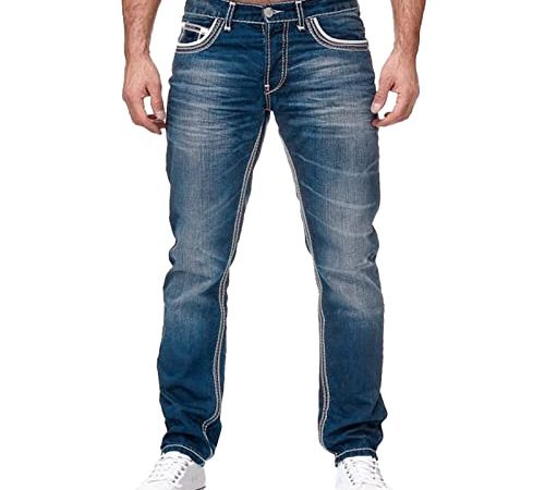 WRM Jean déchiré Homme,Taille américaine Jean,Bas de Pyjama Homme,Jogging Homme ,Pantalon Sport Homme,Jeans Noir Homme,Chino Beige,Jeans Skinny Homme,Pantalon Militaire Homme,Jean 06-bleu L