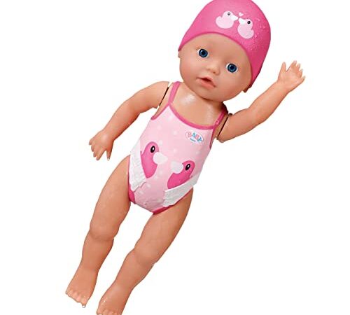 BABY born Ma Première Poupée Nageuse 30 cm - pour les Tout-Petits de 1 An et plus - Adapté aux Petites Mains des enfants - Contient un Maillot de Bain et un Bonnet