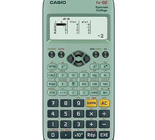 Casio FX92 College 2D+ Poche Calculatrice Scientifique Vert Calculatrice - Calculatrices (Poche, Calculatrice Scientifique, 10 Chiffres, 5 Lignes, Batterie/Pile, Vert)