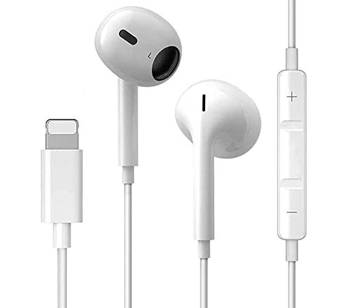 Écouteurs Filaires Intra-Auriculaires pour iPhone,écouteurs filaires stéréo HiFi avec Micro et contrôle du Volume intégrés compatibles avec iPhone 13/12/12pro/12mini/11/XS Max/XR/XS/SE/X/8/8P/7/7Plus