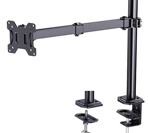 HUANUO Support Bras Ecran PC, Support Écran 13-32 Pouces LCD LED Moniteur Réglable Pivotant, 2 Options de Montage, VESA 75/100 mm