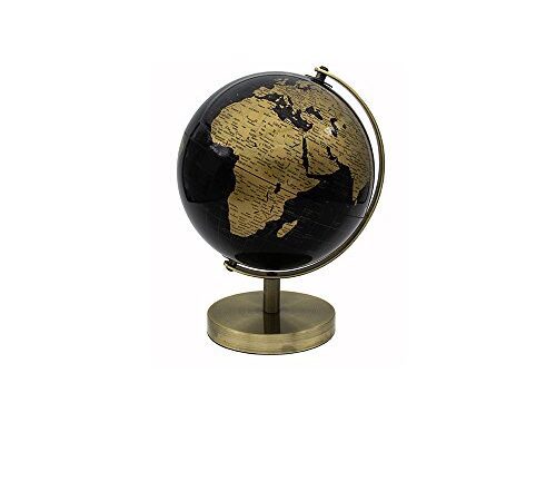 Lesser & Pavey Globe terrestre, Doré et Noir, 27cm