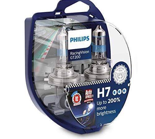 Philips RacingVision GT200 H7 lampe pour éclairage avant +200%, set de 2 Blanc