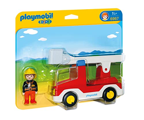 Playmobil 1.2.3. - 6967 - Camion de pompier avec échelle pivotante