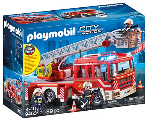 PLAYMOBIL 9463 Camion de pompiers avec échelle pivotante- City Action- Les pompiers- Les Pompiers pompier