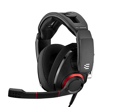 Sennheiser GSP 500 Casque de Gaming à Acoustique ouverte pour PC/Mac/PS4/Xbox One/Autre console à prise d’entrée mini-jack 3,5 mm Noir/Rouge