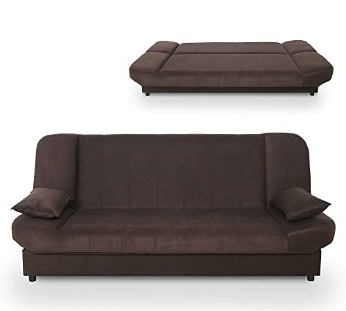 Deco In Paris Canapé clic-clac Convertible Marron KOTI 200x92x92cm