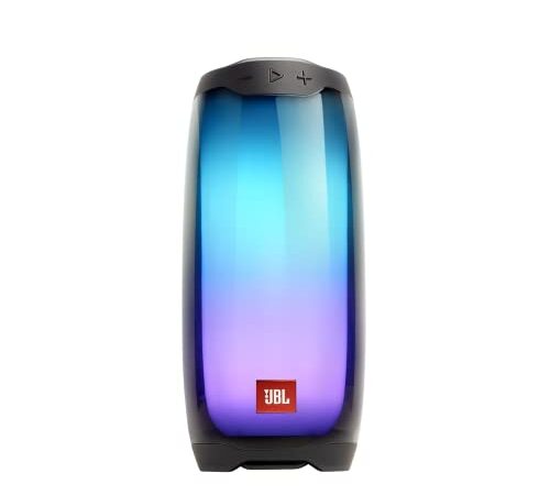 JBL Pulse 4 – Enceinte Bluetooth portable lumineuse – Système de son à 360 degrés – Autonomie 12 hrs – Étanche pour piscine & plage – Noir