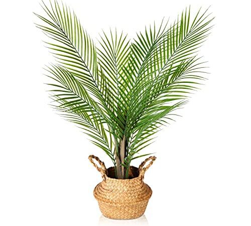 Kazeila Arbre Palmier Artificiel 80cm Plante Artificielle Grande Fausse Plantes pour Décoration Interieur et Exterieur Maison Jardin Bureau(1Pack)