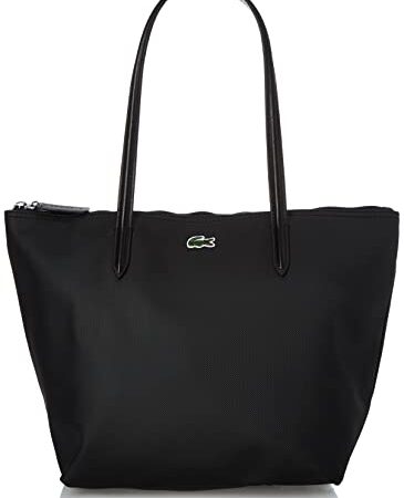 Lacoste NF2037PO, Petit Sac Cabas zippé L.12.12 Concept uni Femme, Noir, Taille Unique