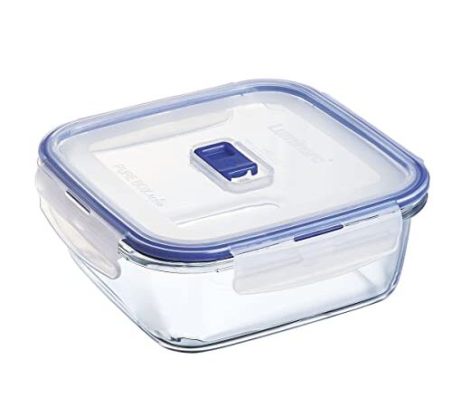 Luminarc Pure Box Active Boîte de Conservation Hermétique En Verre Carré, 1,22L