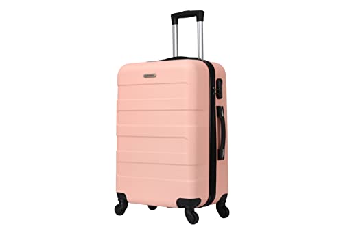 Valise Grande Taille 4 Roues 75cm ABS Rigide Rose Saumon - Tropic - TROLLEY ADC