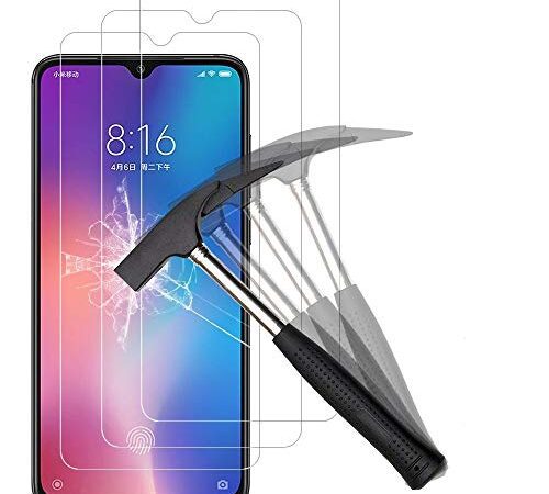 ANEWSIR [3 Pièces] Verre Trempé pour Xiaomi Mi 9, Xiaomi Mi 9 Protection D'écran, Vitre 9H Dureté, Installation Simple sans Bulles, Anti Rayures, Haute Définition, Protection Ecran pour Xiaomi Mi 9.