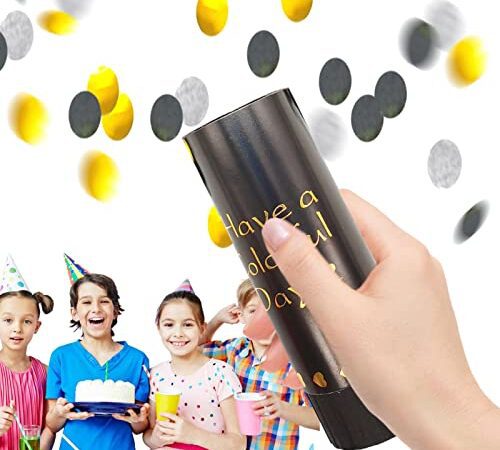 Clearful Tireurs de confettis Poppers | Petits tireurs de confettis Poppers - Mini Poppers Confetti Shooters, Nouvel an/Anniversaire/Halloween/Graduation/Mariage Poppers, 6 Couleurs