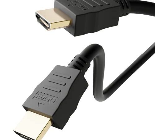 Goobay 51822 Câble HDMI à haute vitesse avec Ethernet : 4K, Ultra-HD, Full HD, 3D, connecteur doré, noir 5,0 m