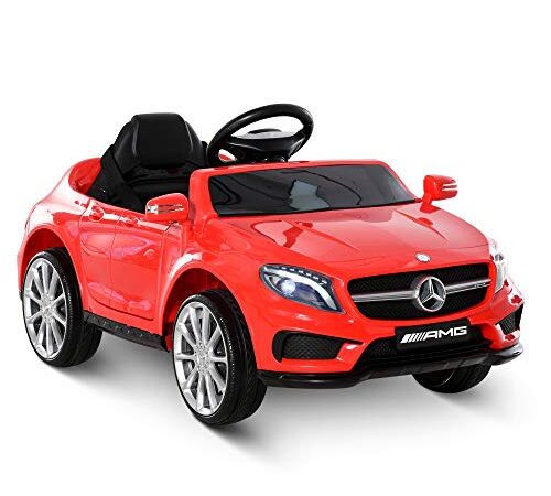 HOMCOM Voiture véhicule électrique Enfant 6 V 3 Km/h Max. télécommande Effets sonores + Lumineux Mercedes GLA AMG Rouge