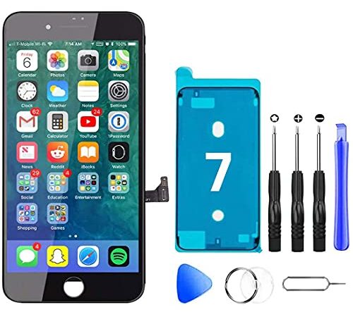 Hoonyer Écran iPhone 7 Noir Complet Remplacement de l'écran iPhone 7 LCD Tactile avec Kit Réparation iPhone 7