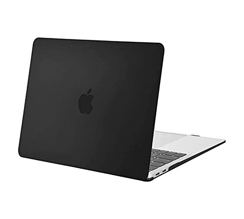 MOSISO Coque Compatible avec MacBook Air 13 Pouces 2022 2021 2020 2019 2018 Version M1 A2337 A2179 A1932 Retina Display Touch ID, Protection Plastique Coque Rigide, Noir