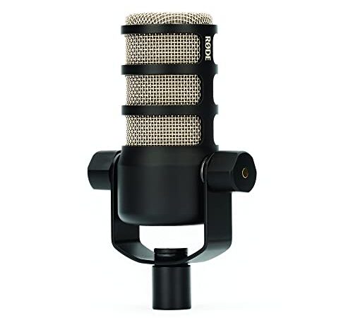 RØDE Microphone Dynamique Podmic de Qualité Broadcast avec Support Pivotant Intégré pour le Podcasting, le Streaming, les Jeux et l'enregistrement Vocal