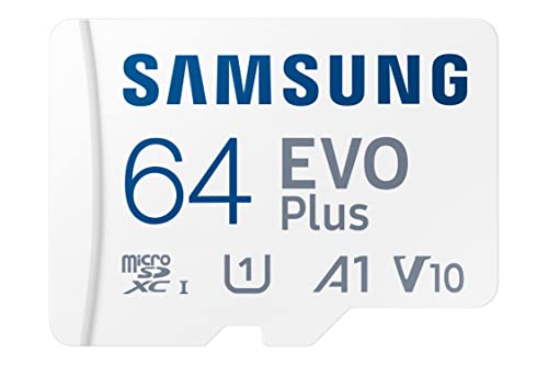 Samsung Carte mémoire microSD Evo Plus 64 Go SDXC U1 Classe 10 A1 130 Mo/s avec Adaptateur Version 2021 (MB-MC64KA/EU)