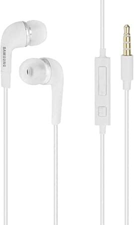 Samsung EHS64AVFWE - Kit Mains Libres avec Microphone 3,5 mm pour Galaxy S7, S6 Edge Plus, S5 Mini, S4 I9500, S4 Mini I9190 - Blanc