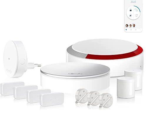 Somfy 1875273 - Home Alarm Plus Integral | Alarme Maison avec détecteurs de Mouvement et d’Ouverture additionnels | Somfy Protect | Compatible avec Amazon Alexa, l’Assistant Google et Tahoma