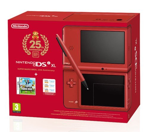 Console Nintendo DSi XL Rouge (inclus New Super Mario Bros) - Edition Limitée 25ème Anniversaire Mario