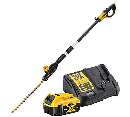 DEWALT - Taille-Haies sur Perche Brushless XR 18V 5Ah Li-Ion - DCMPH566P1-QW - Taille Haie Electrique sans Fil avec Batterie - Capacité de Coupe 25mm - Vitesse 2800 cps/min - Coupe 75min/Charge