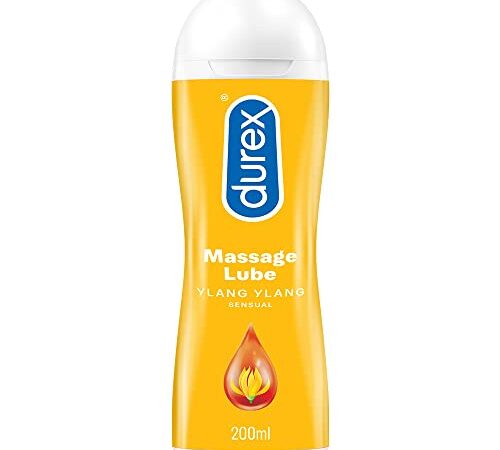 Durex - Gel De Massage Lubrifiant Sensuel À Base D'Eau - 2 en 1 - Aux Extraits d'Ylang Ylang - 200 ml