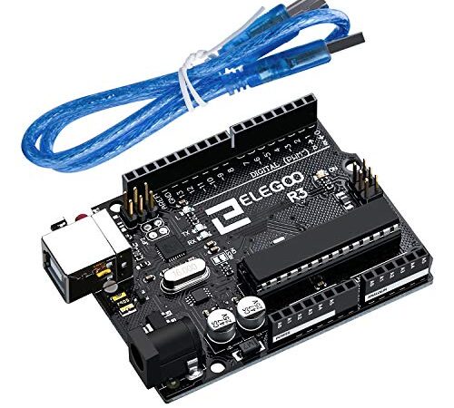 ELEGOO UNO R3 Carte Controller Board Microcontrôleur avec Câble USB Bleu Compatible avec Les projets Arduino IDE Conforme RoHS