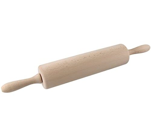 Fackelmann 31540 Rouleau à pâtisserie en bois de hêtre, Beige, 44,5 x 6 x 6 cm