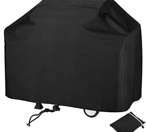 Housse Barbecue, Barbecue Bâche de Protection BBQ, Couverture de Grill Anti-Vent/Anti-UV/Anti-l'eau/Anti-l'Humidité/Antipoussière 147x61x117cm