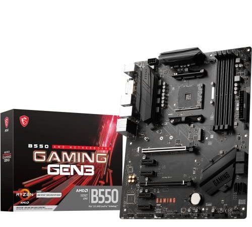 MSI B550 Gaming GEN3 Carte mère Gaming - Socket AM4, chipset AMD B550, Format ATX, M.2 Gen3 x4 32 Gbps Slot, Support AMD Ryzen 5000 Series, 5000 G-Series, 4000 GSeries, et 3000 Series Processors Noir