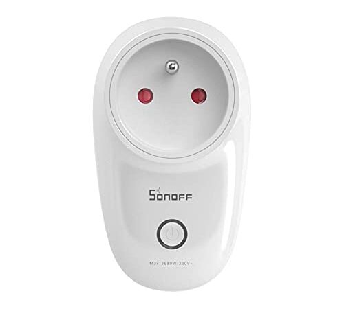 Prise Connectée WiFi, SONOFF S26R2 TPE-FR Prise Intelligente, Compatible avec Alexa, Google Home, 16A Prises de Courant avec Commande Vocale, Contrôle à Distance et Programme de Temps via eWeLink APP